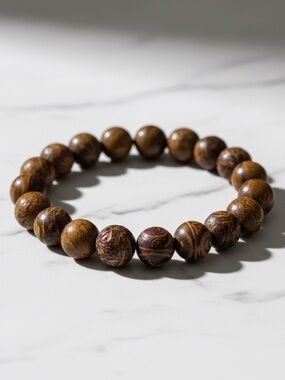 Unisex Brown Jade Gemstone Bracelet Women Men